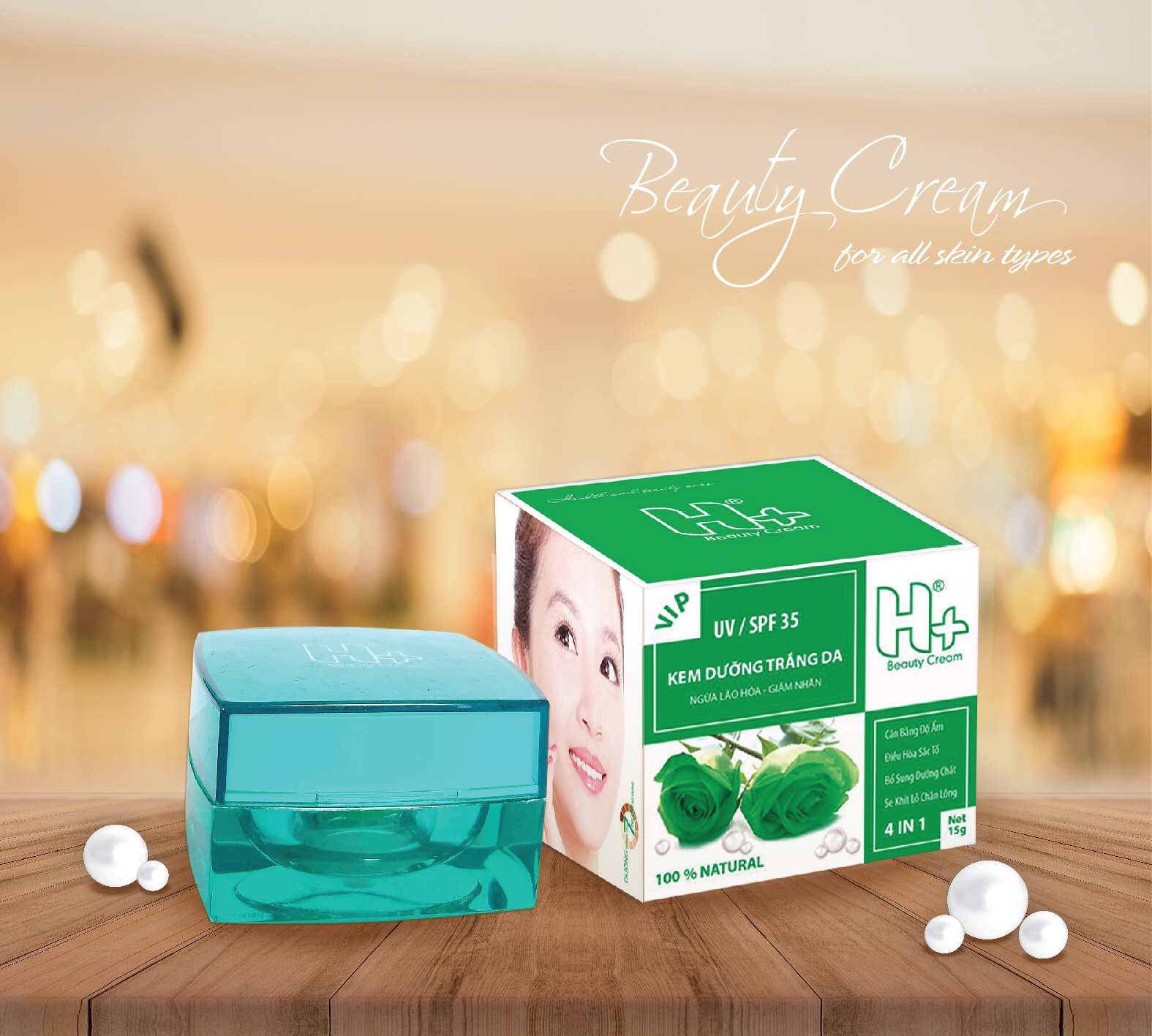 KEM H+ DƯỠNG TRẮNG - CHỐNG LÃO HOÁ 15G