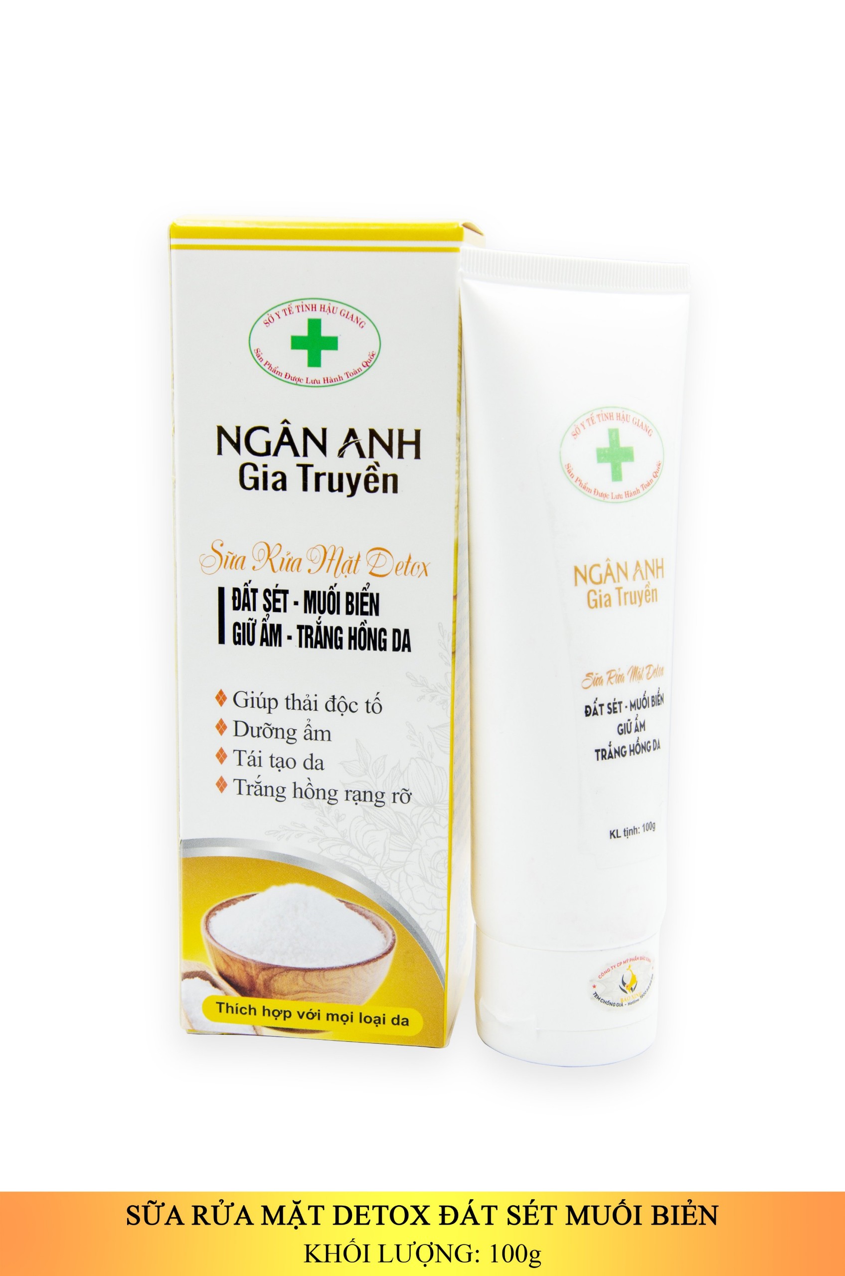 NGÂN ANH RỬA MẶT DETOX ĐẤT SÉT - MUỐI BIỂN 100G