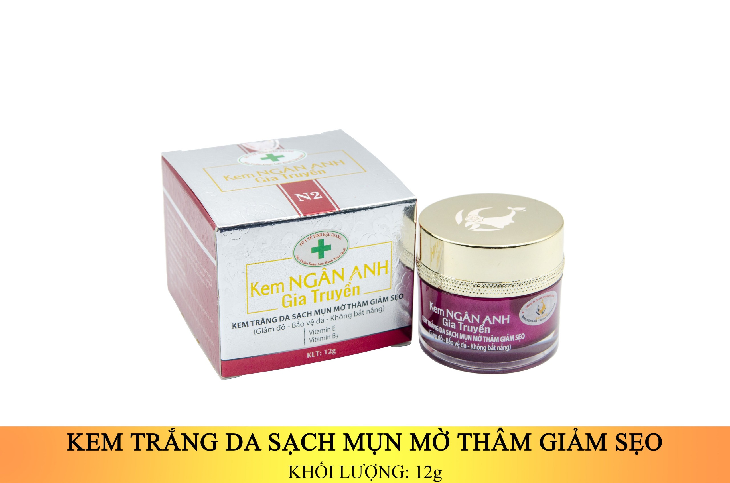 KEM NGÂN ANH TRẮNG DA SẠCH MỤN MỜ THÂM GIẢM SẸO 12G