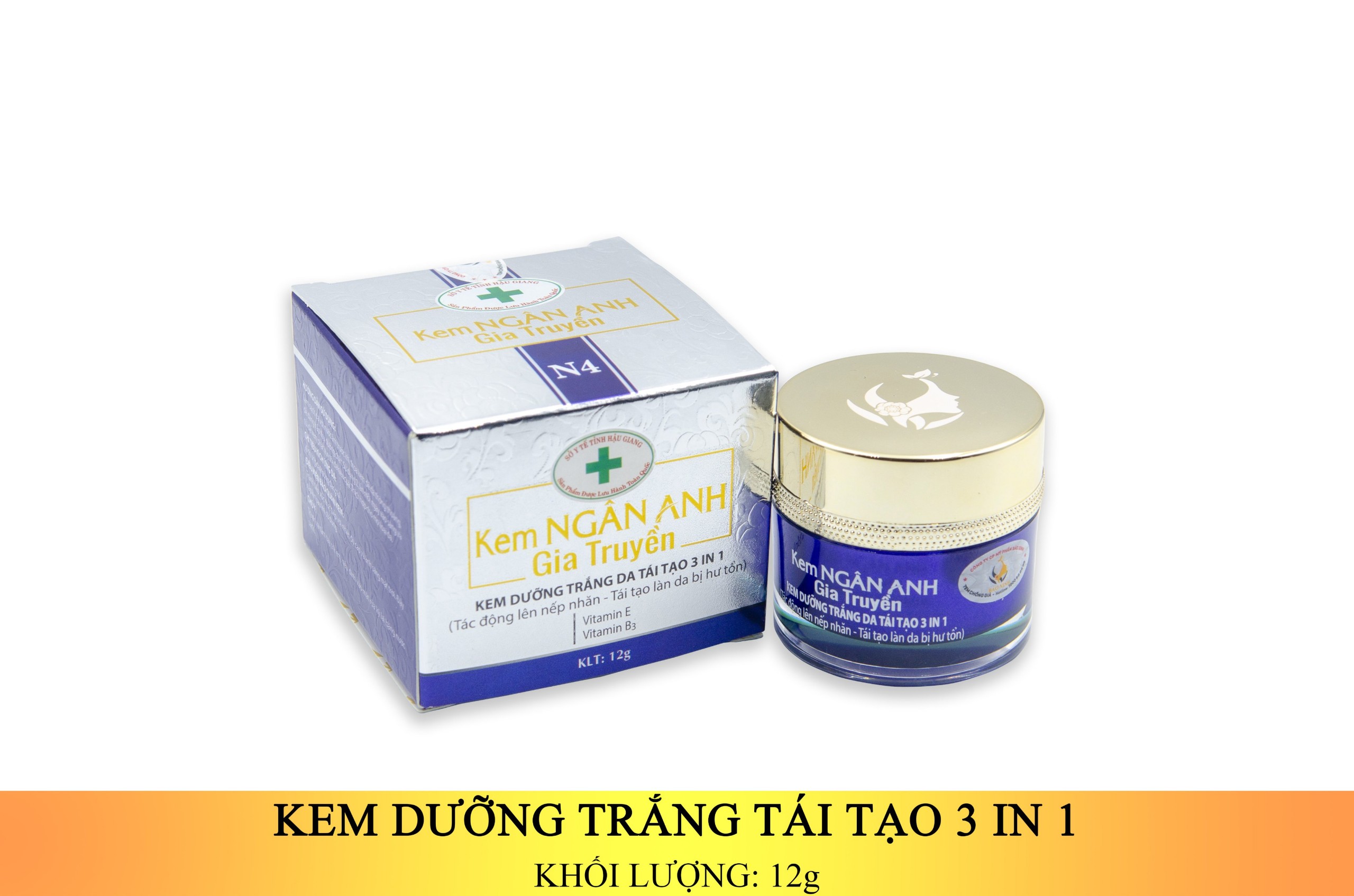 KEM NGÂN ANH TRẮNG DA TÁI TẠO 3 IN 1 12G