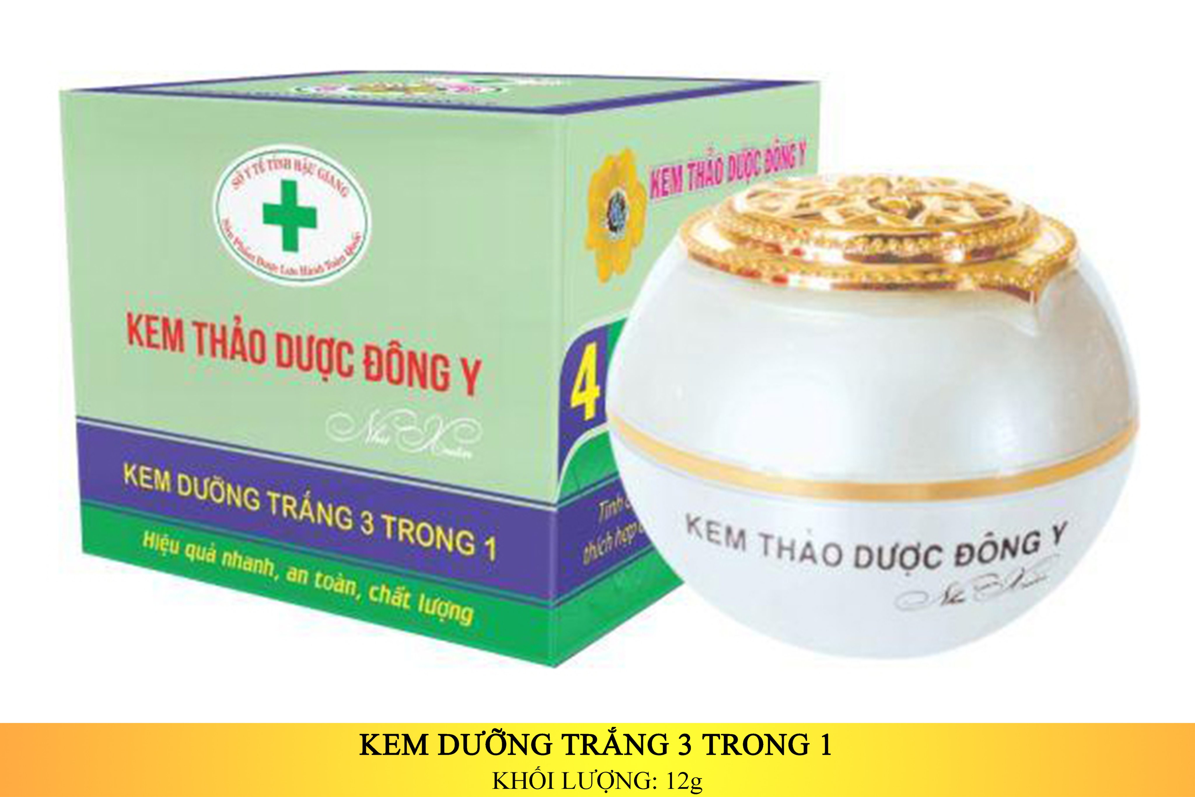 KEM THẢO DƯỢC ĐÔNG Y - DƯỠNG TRẮNG 3 TRONG 1 12G