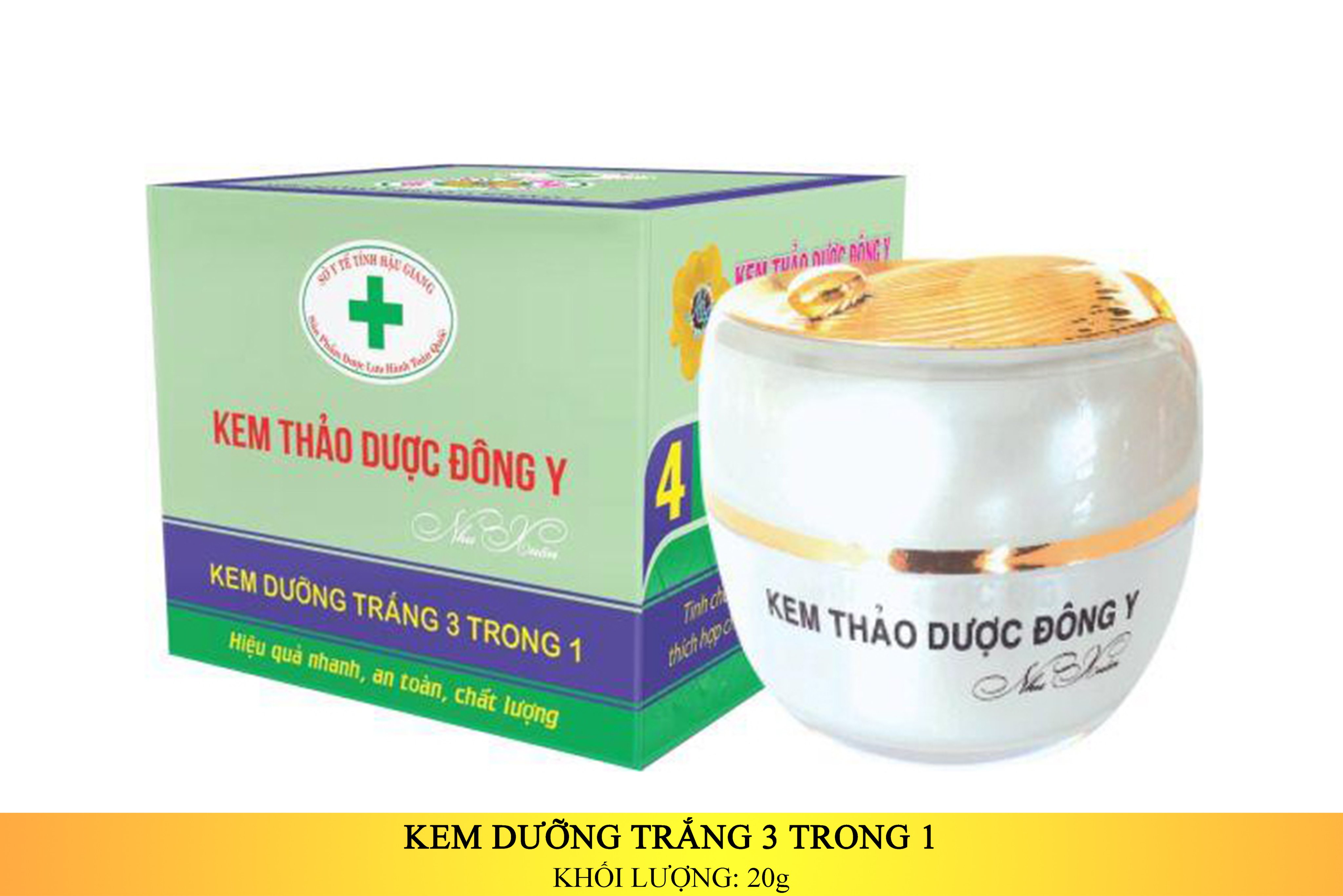 KEM THẢO DƯỢC ĐÔNG Y - DƯỠNG TRẮNG 3 TRONG 1 20G