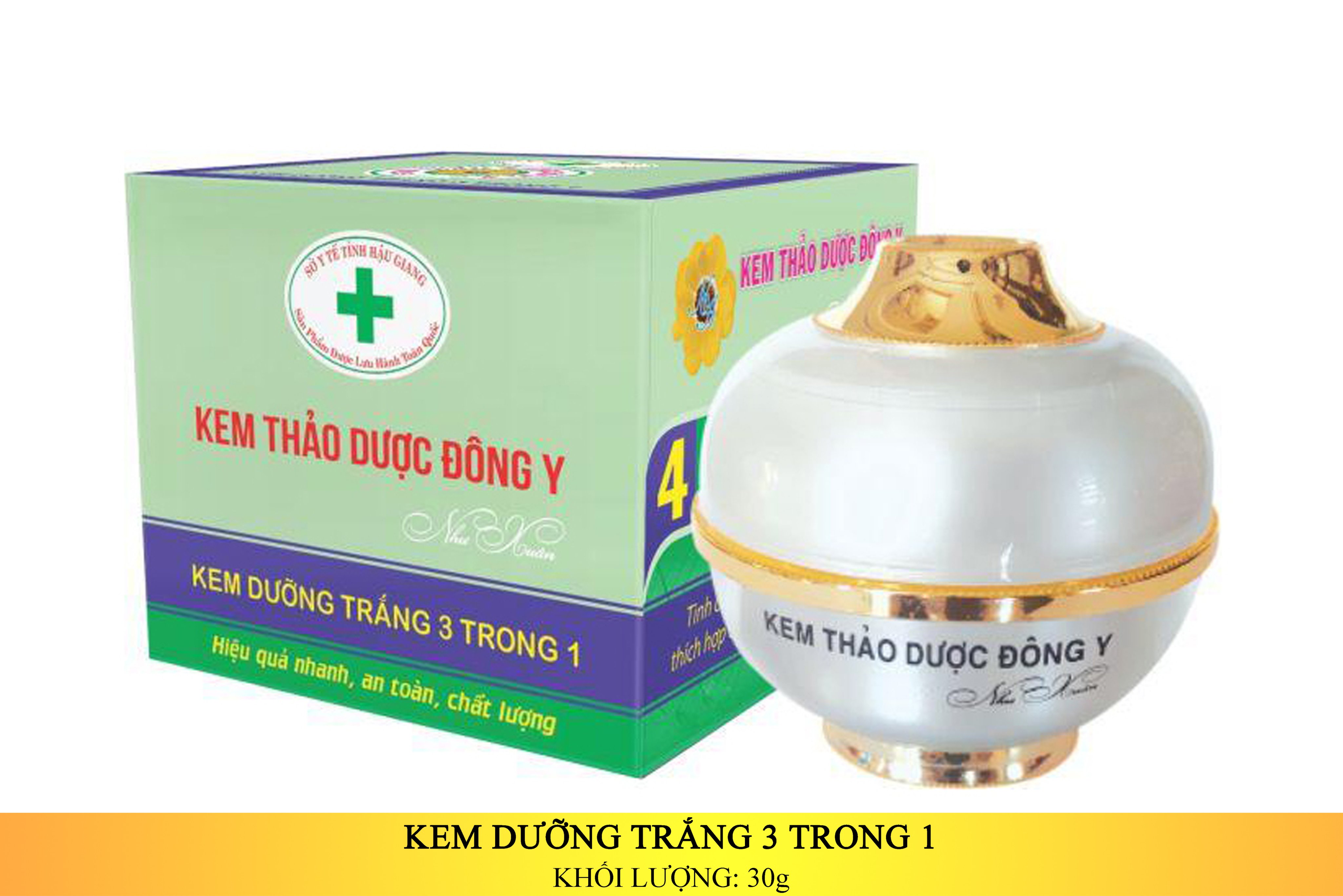 KEM THẢO DƯỢC ĐÔNG Y - DƯỠNG TRẮNG 3 TRONG 1 30G