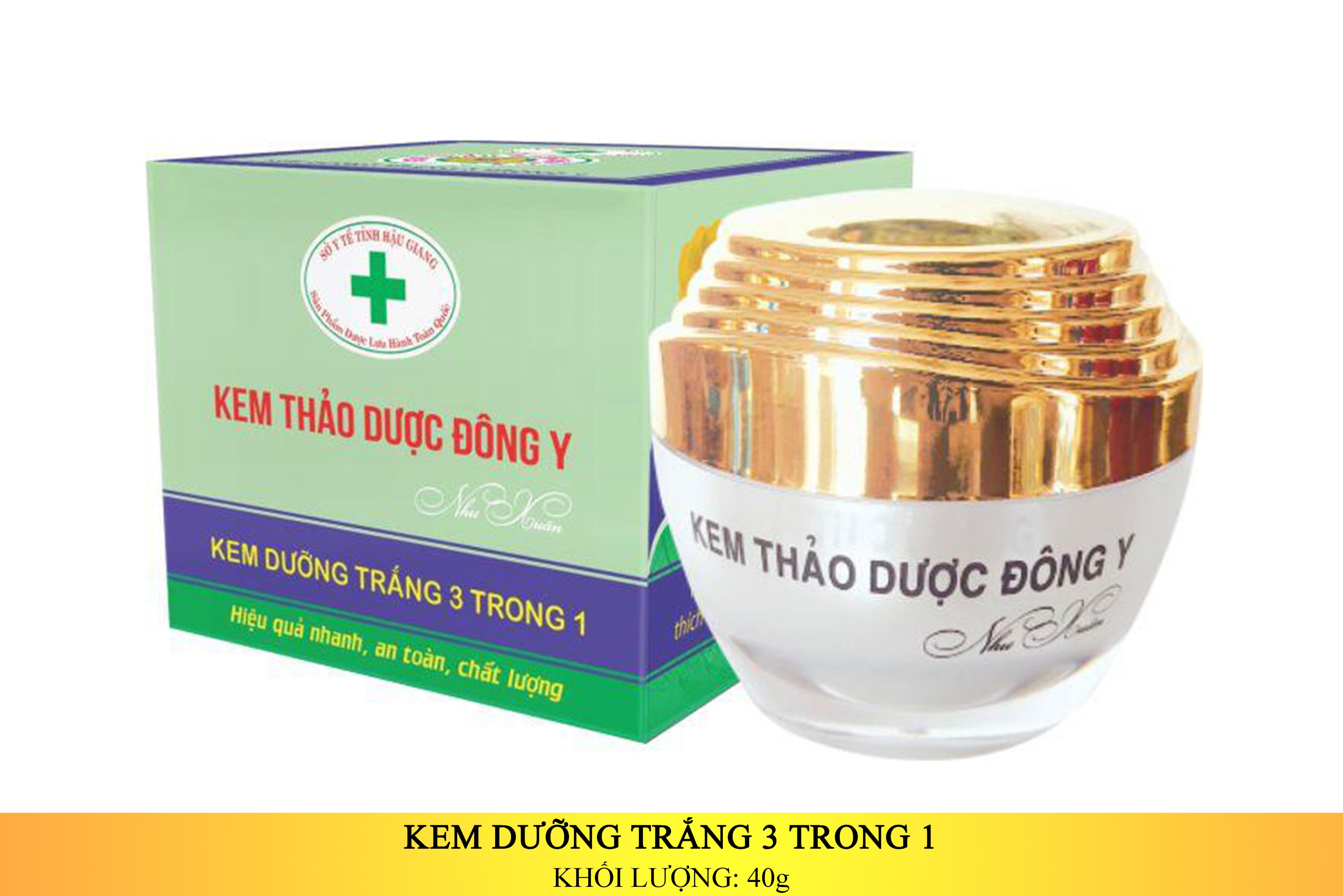 KEM THẢO DƯỢC ĐÔNG Y - DƯỠNG TRẮNG 3 TRONG 1 40G