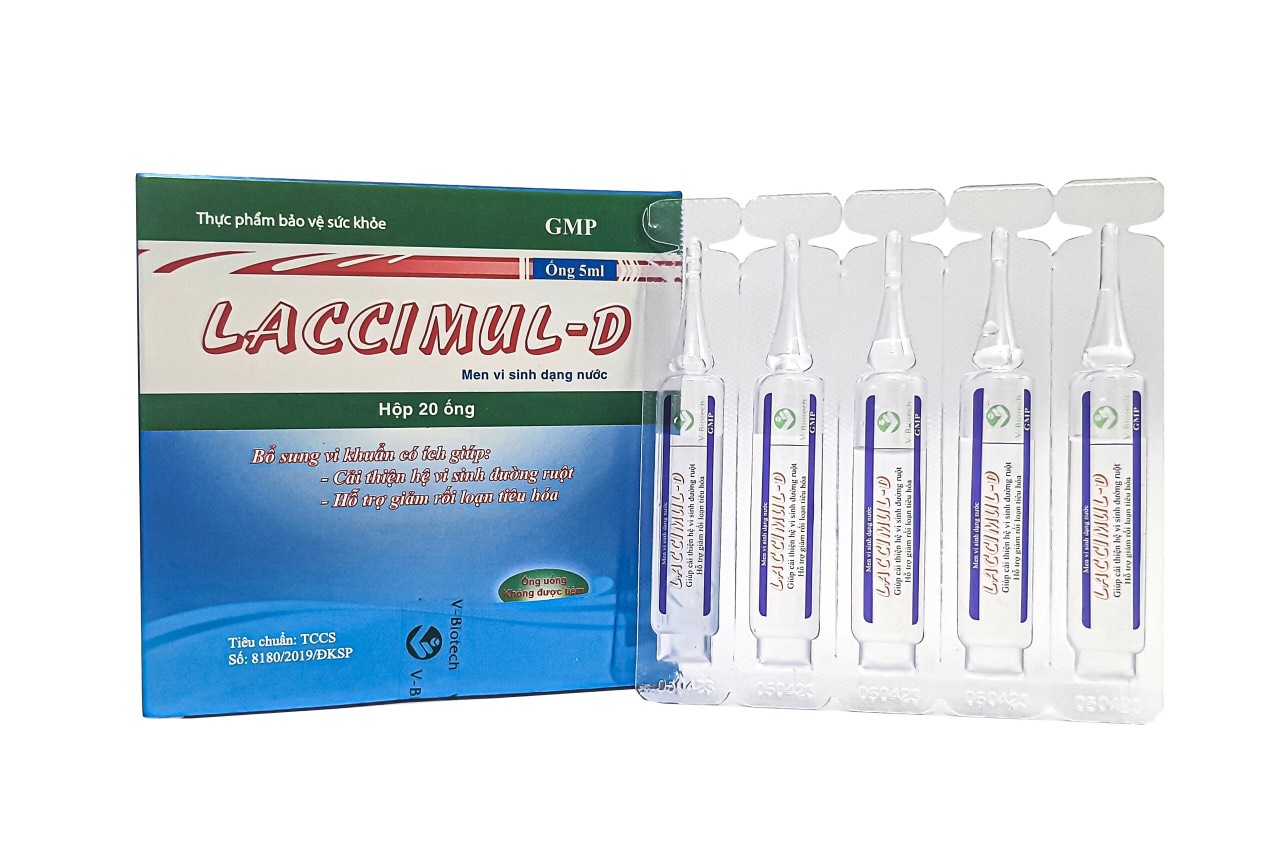 MEN VI SINH DẠNG NƯỚC LACCIMUL-D (HỘP 20ỐNG/5ML)