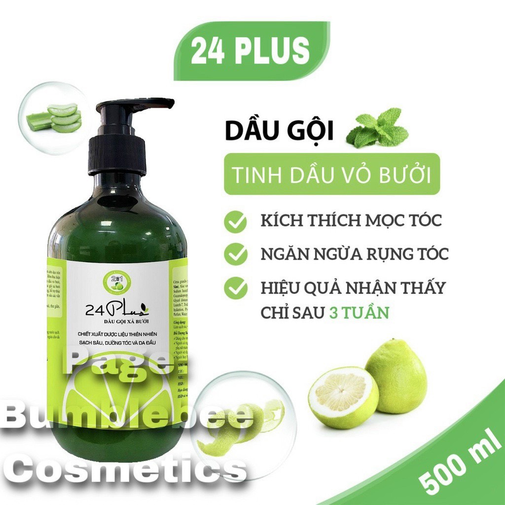 DẦU GỘI XẢ BƯỞI 24PLUS (500ML)