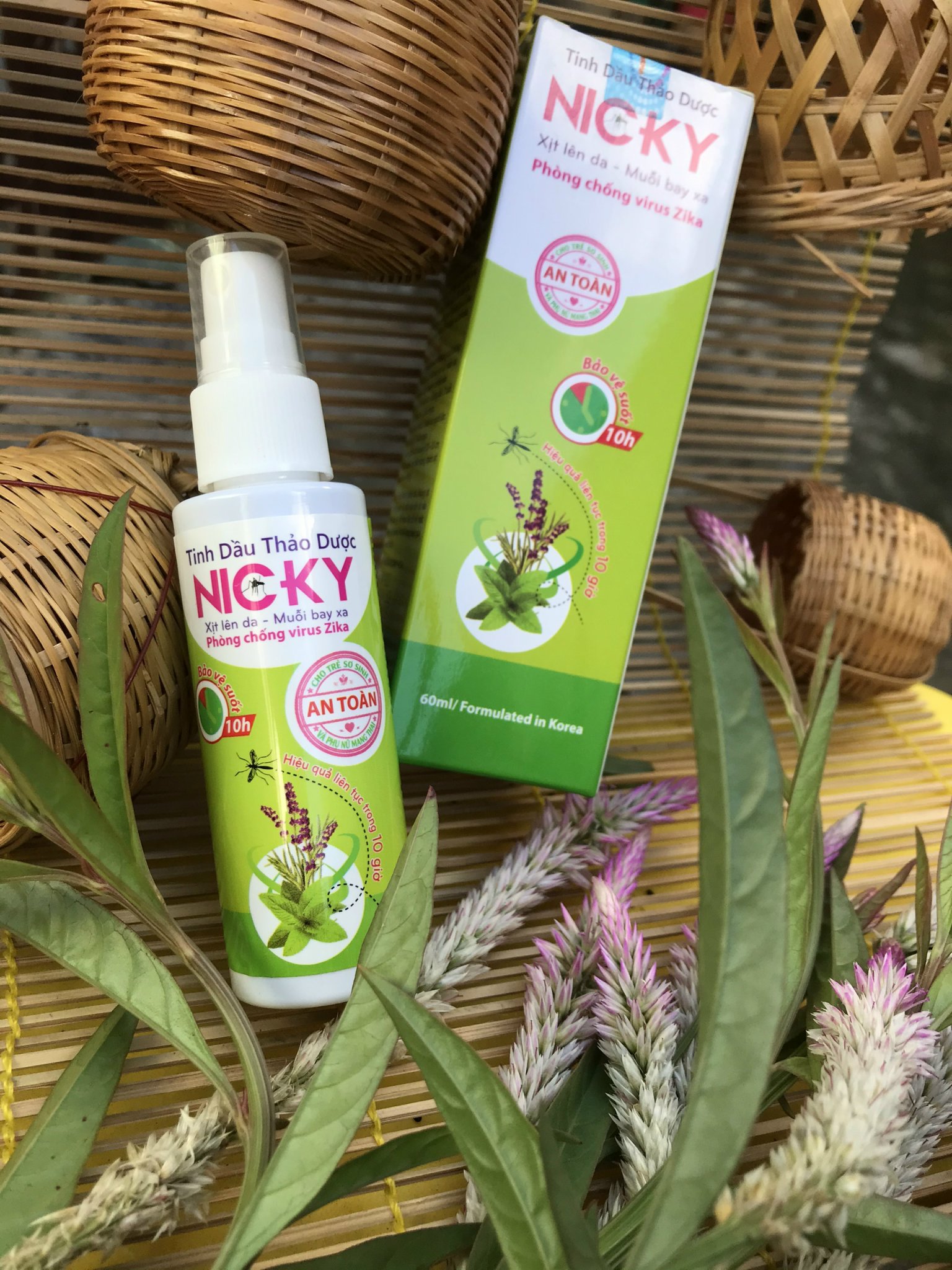 THẢO DƯỢC XUA  MUỖI NICKY (LỌ 60ML)