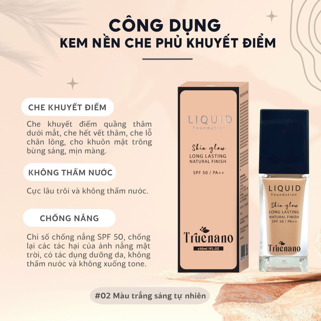 KEM LÓT TRANG ĐIỂM #02 TRUENANO LIQUID (30ML)