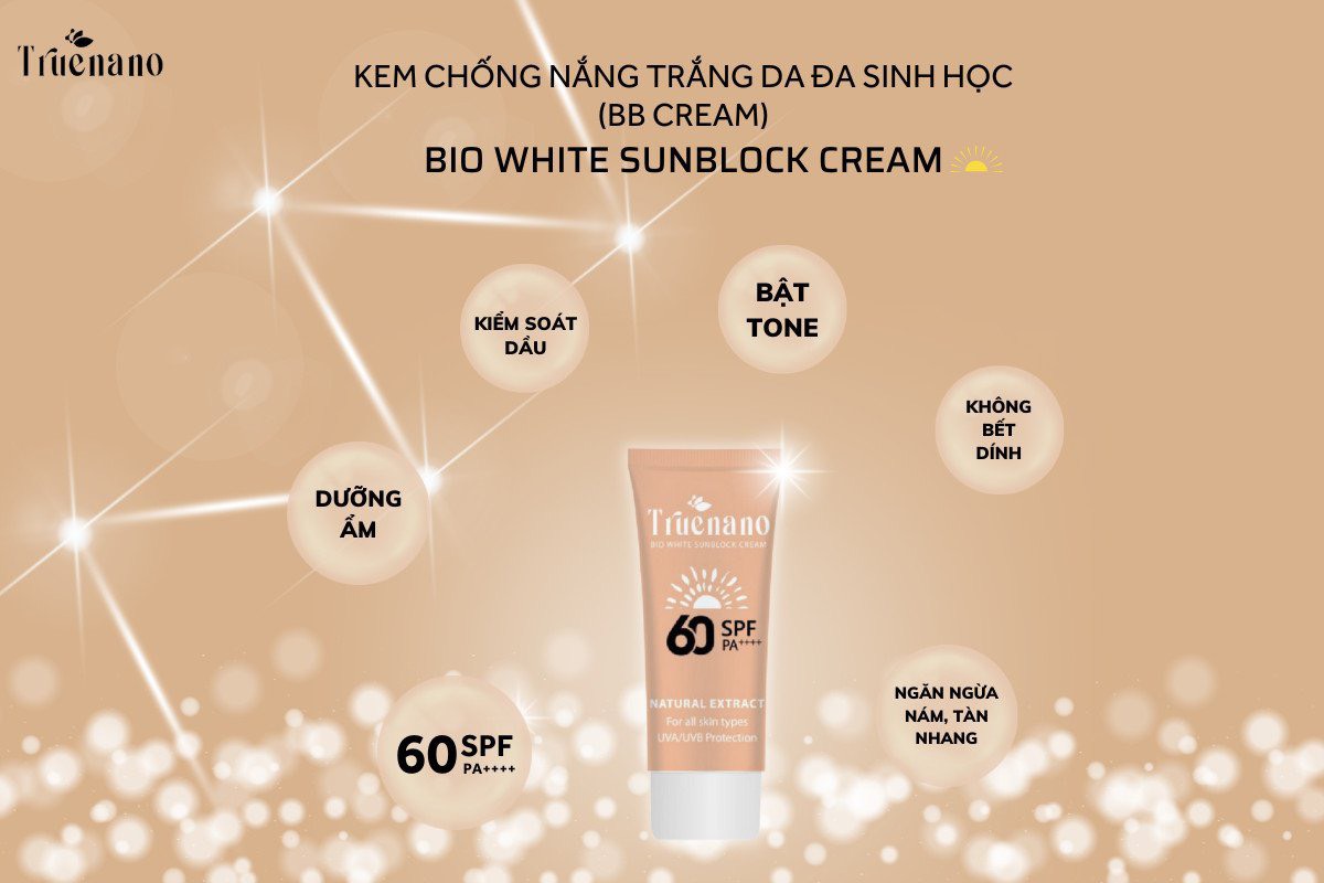 KEM CHỐNG NẮNG TRUENANO - MÀU HỒNG TUÝP 50ML