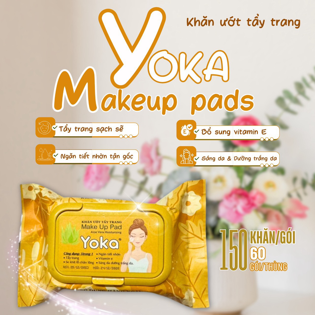 KHĂN ƯỚT TẨY TRANG YOKO VÀNG